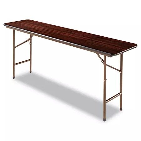 Alera Wood Rectangular Folding Table, 72"W x 18"D x 29"H, Mahogany - Sam's Club