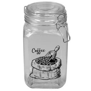 43 oz. Glass Canister with Metal Clasp, Clear