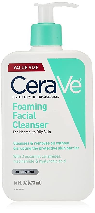 Foaming Facial Cleanser, Makeup Remover and Daily Face Wash for Oily Skin, Paraben & Fragrance Free, 16 Fl Oz