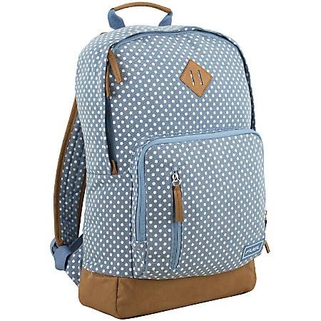 Fuel Polka Dot Fashion Canvas Backpack With 15" Laptop Pocket, Blue Item # 4604666