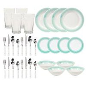  Gibson 32-Piece Home Basic Living Banded Combo Dinnerware Set 97927.32R