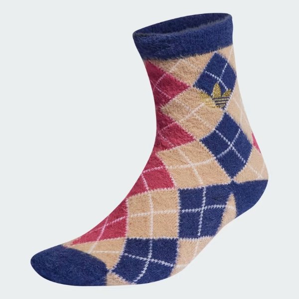 Fluffy Argyle Socks 1 Pair