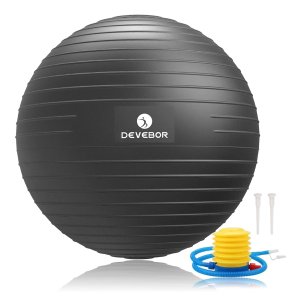 DEVEBOR Exercise Ball Yoga Ball, Anti-Burst Heavy Duty Extra Thick Workout Ball 55,65,75cm Size,for Fitness, Balance, Stability, Physical Therapy, Quick Pump Include