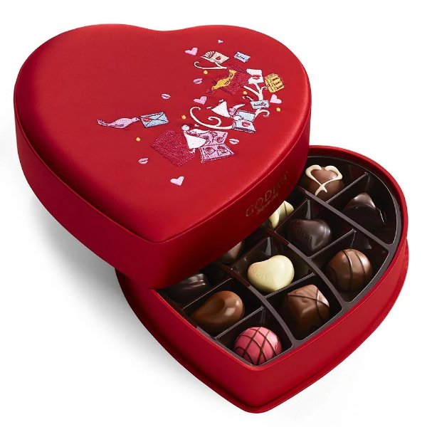 Valentine's Day Fabric Heart Chocolate Gift Box, 14 pc.