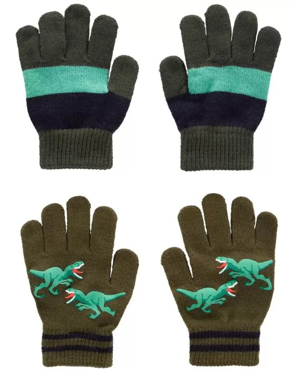 2-Pack Dinosaur Gripper Gloves