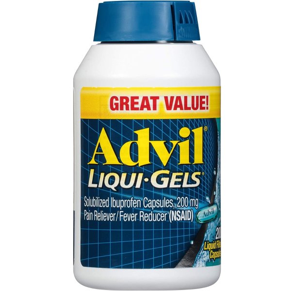 Advil Pain Reliever and Fever Reducer Liqui-Gels, 200 Count