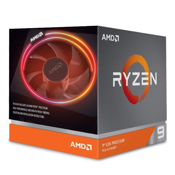 AMD Ryzen 9 3900X 12C24T Unlocked Desktop Processor with Wraith Prism LED Cooler