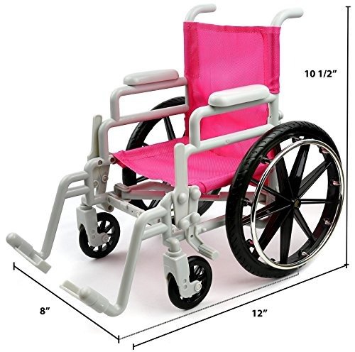 Doll Wheelchair and Crutches Set, Perfect For 18 inch American Girl Dolls