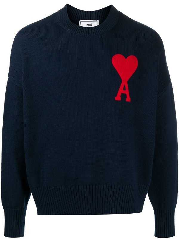 oversize Ami de Coeur logo patch jumper