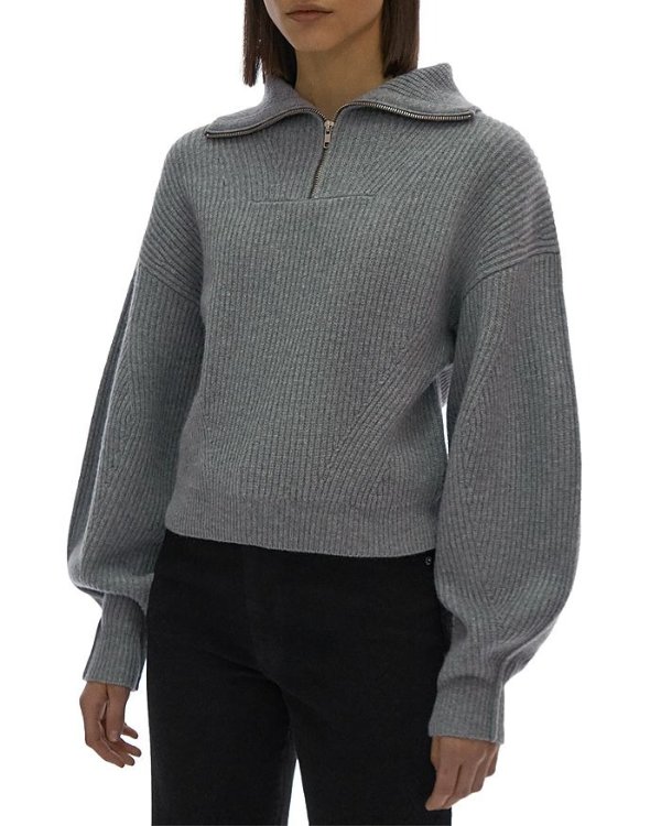 Quarter Zip Cropped Sweater