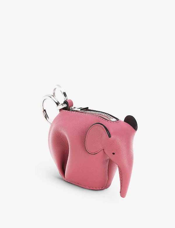 Elephant leather coin purse charm