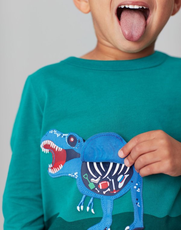 小童3D恐龙T恤