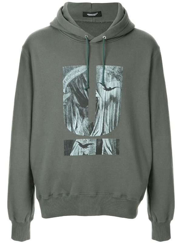 illustration print hoodie