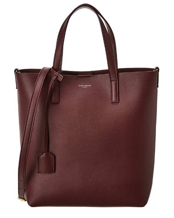 N/S Toy Leather Shopper Tote