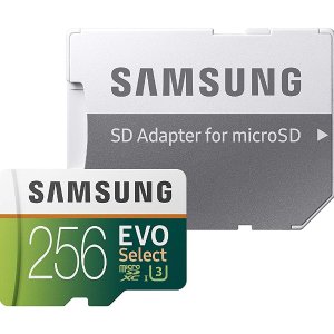 Samsung 256GB 100MB/s (U3) MicroSDXC EVO Select 记忆卡+SD适配器