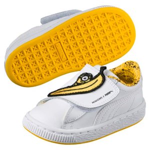 PUMA Minions Basket Wrap Statement Leather Kids Sneakers - US