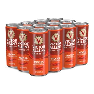Victor Allen's Coffee Mocha Iced Canned Coffee Latte, 8oz Cans (12 Pack)