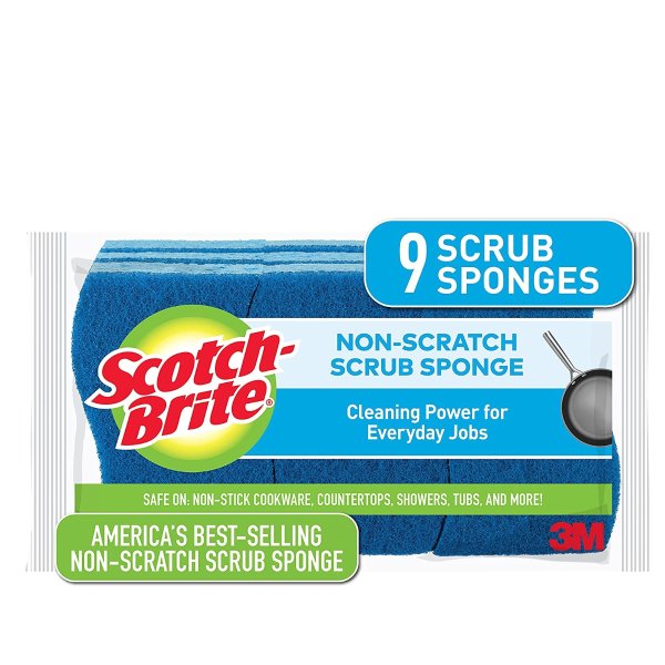 Scotch-Brite Non-Scratch Scrub Sponges, 9 Scrub Sponges