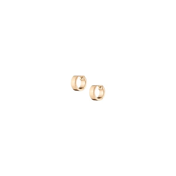 Wide Gold Hinged Huggie Earrings
