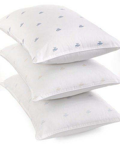 Lauren Ralph Lauren Logo Extra Firm Density Standard/Queen Pillow, Down Alternative
