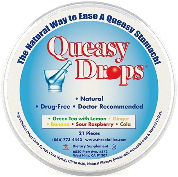 Queasy Drops 防晕车糖，多种口味，21 Drops