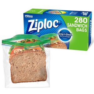 白菜价：Ziploc 三明治零食等食品保鲜袋 280个
