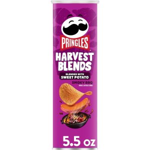 Pringles Harvest Blends Potato Crisps Chips, Lunch Snacks, Blended with Sweet Potato, Smoky BBQ, 5.5oz Can