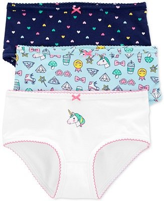 Little & Big Girls 3-Pk. Unicorn Underwear