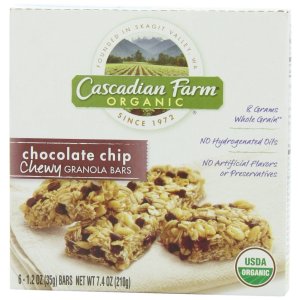 Cascadian Farm Organic Chewy Granola Bars, Chocolate Chip, 6 - 1.2 Ounce Bars (Pack of 6)