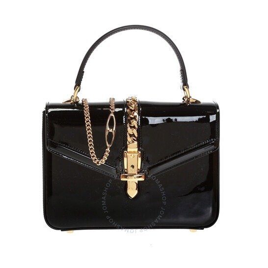 Sylvie 1969 Black Patent Leather Top Handle Bag