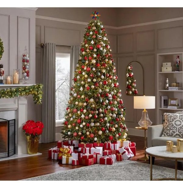 9 ft Jackson Noble Fir Pre-Lit LED Artificial Christmas Tree with 1500 Color Changing Micro Dot Lights