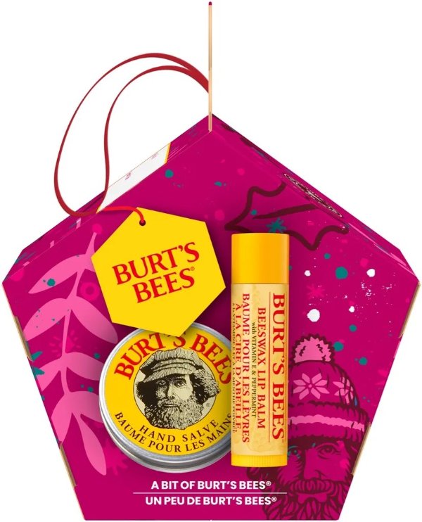 A Bit of Burt's Bees Holiday Gift Set, Original Beeswax Lip Balm and Hand Salve