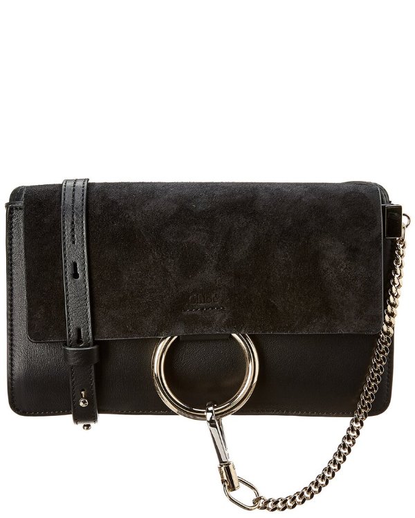 Faye Small Leather & Suede Crossbody