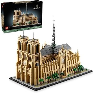 LegoArchitecture Notre-Dame de Paris Replica, Architectural Model Kit, Collectible Building Set for Adults, Build and Display France Souvenir, Paris Gift for Lovers of History, Travel and Art, 21061