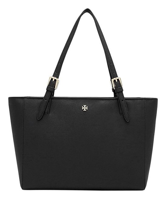 Black Emerson Small Buckle Leather Tote