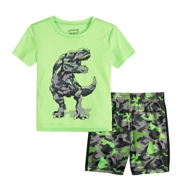 Toddler Boy Jumping Beans® Dinosaur Camo Active Tee & Shorts Set