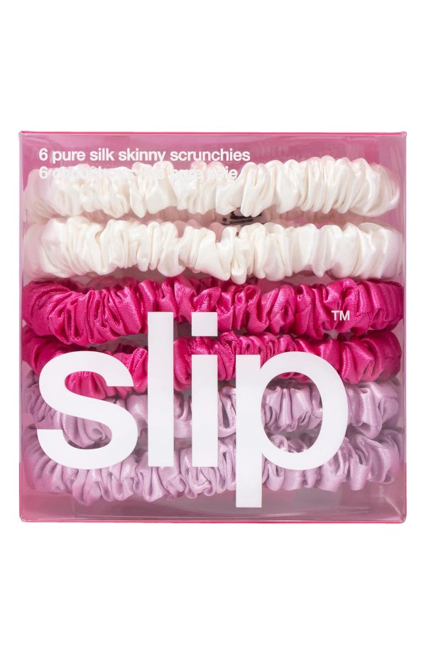 Sweet Pea Pure Silk Skinny 6-Pack Scrunchies
