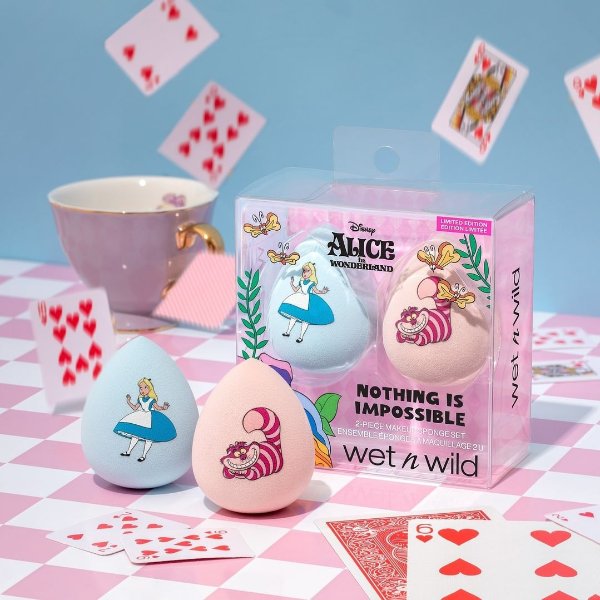 Nothing Is Impossible 2-Piece Makeup Sponge Set Alice In Wonderland Collection