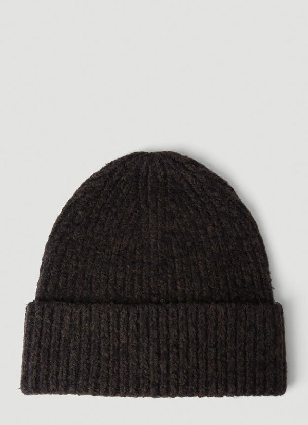Knit Beanie Hat in Black
