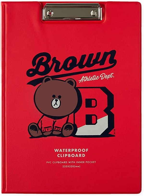 Friends University Theme Brown Character Graphic Print Lowprofile Hardboard Office Clipboard, Red