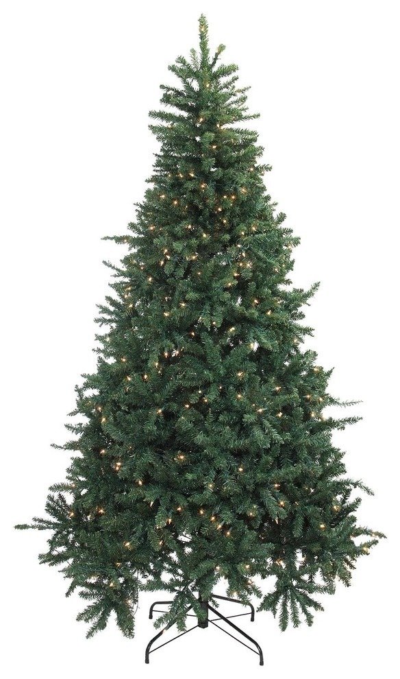 7.5' Pre-Lit Northern Pine Full Artificial Christmas Tree, Clear Lights