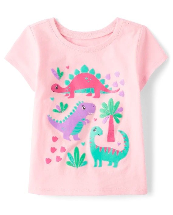 Baby And Toddler Girls Dino Graphic Tee - cameo