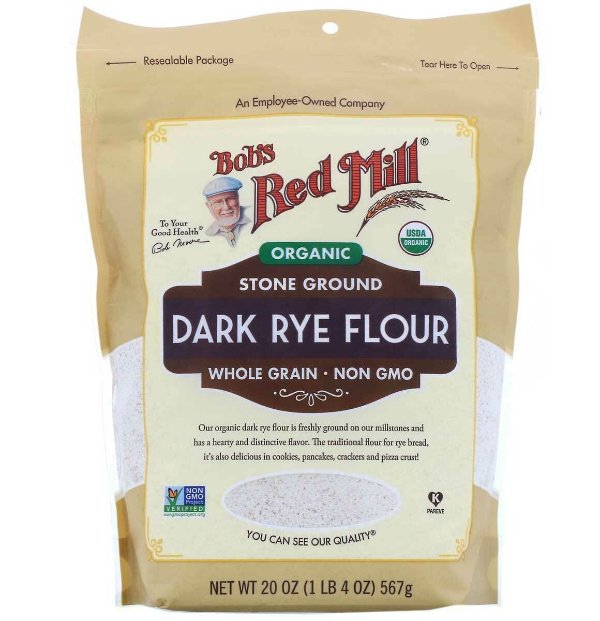 Red Mill Organic Stone Ground Dark Rye Flour - 20 Oz - Pack of 4
