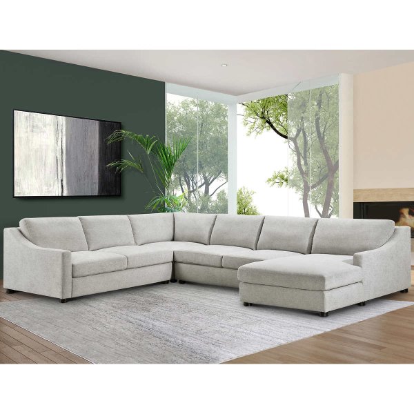 4-piece Fabric Chaise Sectional