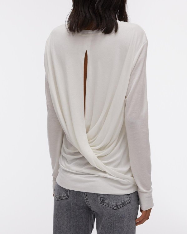 Twist Back Jersey Long-sleeved Top