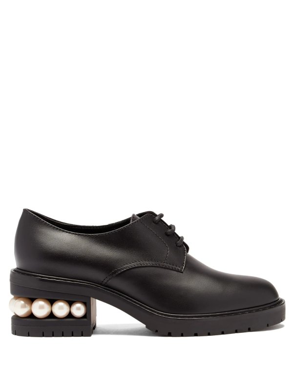 Casati faux-pearl heel leather shoes