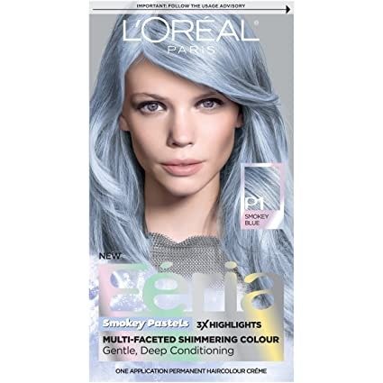 Feria Multi-Faceted Shimmering Permanent Hair Color, 411 Sapphire Smoke (Smokey Blue)