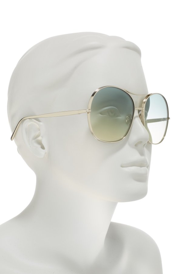 61mm Round Aviator Sunglasses
