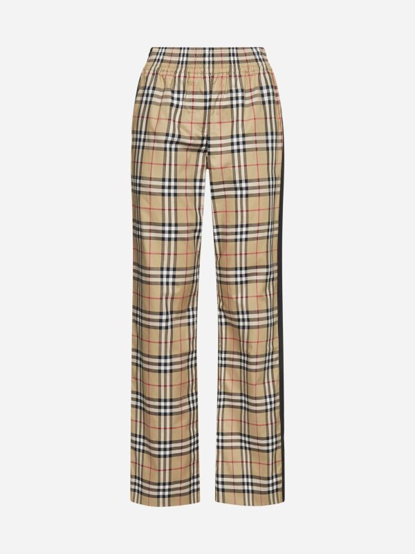 Lowane check print cotton trousers