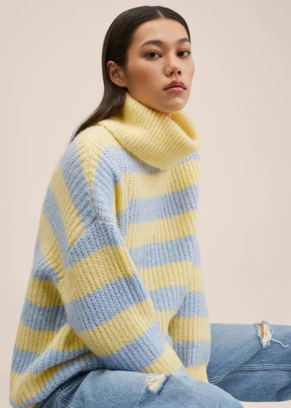 Oversized striped sweater - Women | MANGO OUTLET USA